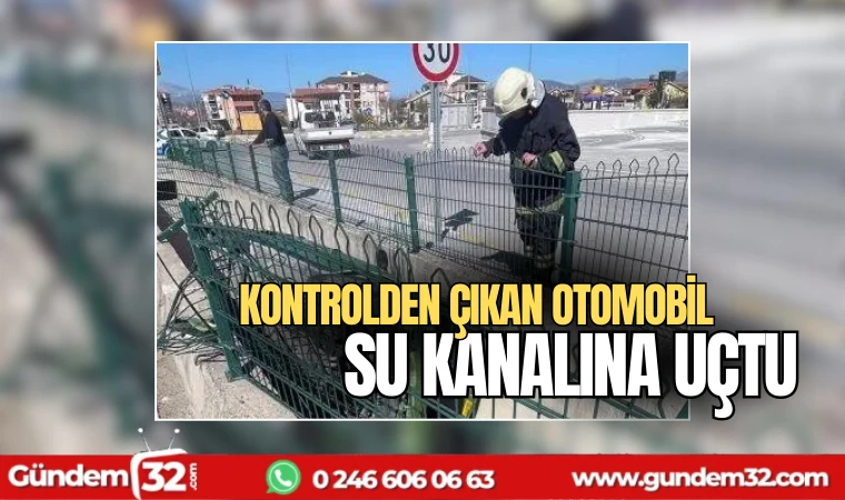 Kontrolden çıkan otomobil kanala uçtu