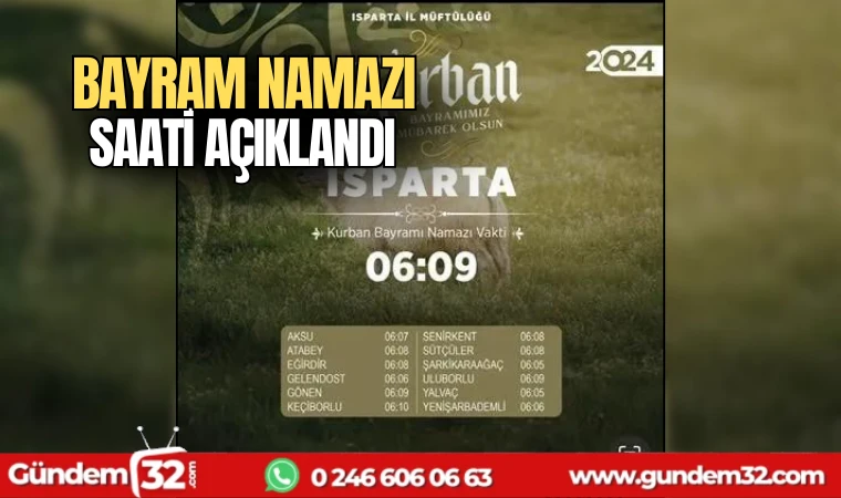 Bayram namazı saati duyuruldu