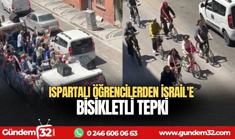 Ispartalı Öğrencilerden İsrail'e bisikletli tepki