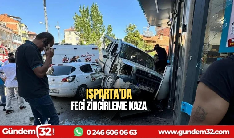 Isparta'da feci zincirleme kaza