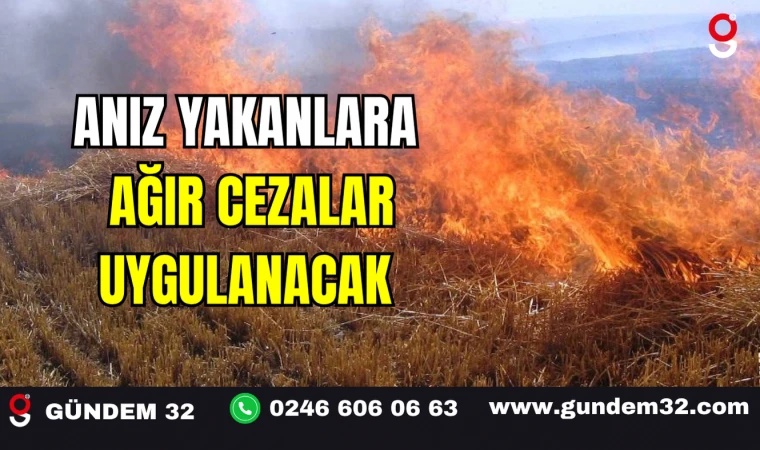 Anız yakanlara ağır cezalar uygulanacak