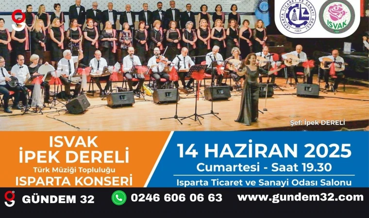 ISVAK-İPEK DERELİ TÜRK MÜZİĞİ TOPLULUĞU SAHNE ALIYOR ITSO’DAN ÜYELERİNE KONSER DAVETİ