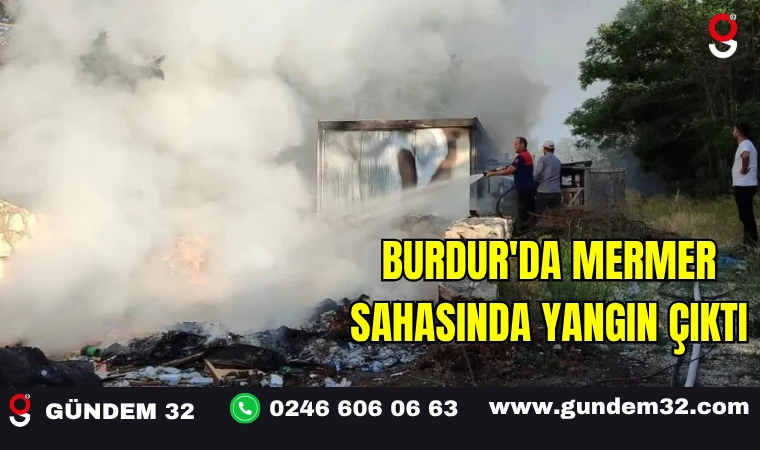 Macuroğlu Mermer Sahasında Çıkan Yangın Kısa Sürede Kontrol Altına Alındı