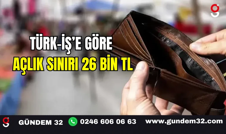 Türk-İş’e Göre Açlık Sınırı 26 Bin TL