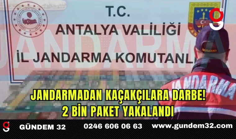 Jandarmadan Kaçakçılara Darbe! 2 Bin Paket Yakalandı