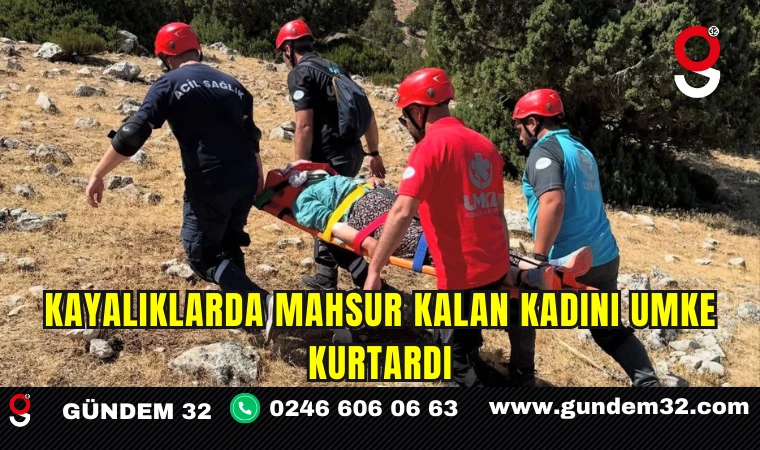 Kayalıklarda Mahsur Kalan Kadını UMKE Kurtardı