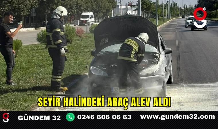 Seyir halindeki araç alev aldı