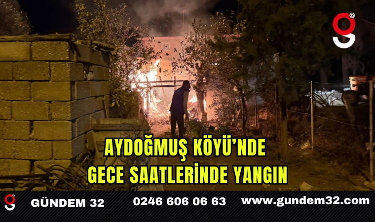 Aydoğmuş Köyü’nde Gece Saatlerinde Yangın