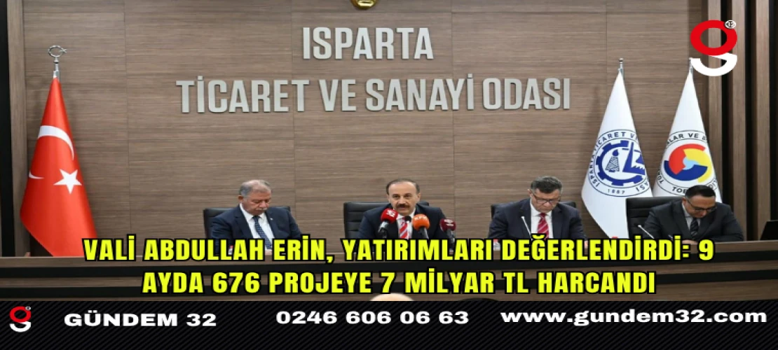 Vali Abdullah Erin, Yatırımları Değerlendirdi: 9 Ayda 676 Projeye 7 Milyar TL Harcandı