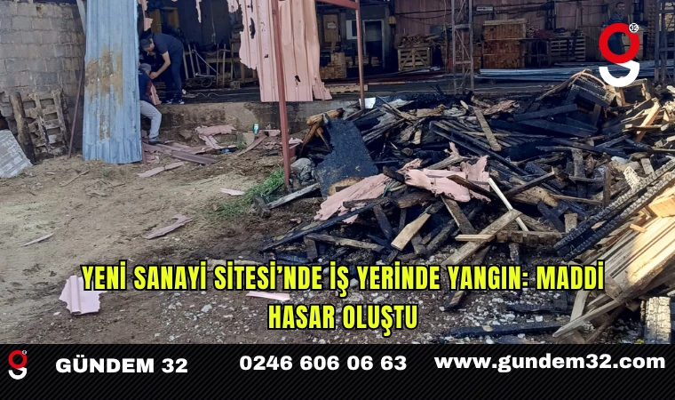 Yeni Sanayi Sitesi’nde İş Yerinde Yangın: Maddi Hasar Oluştu