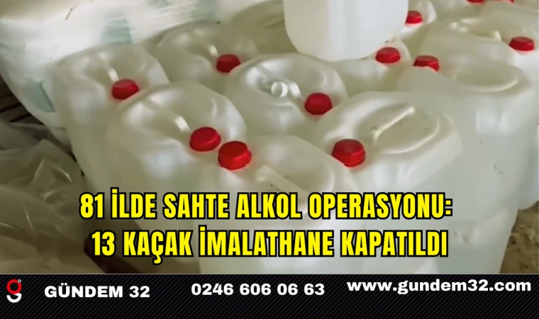 81 İlde Sahte Alkol Operasyonu: 13 Kaçak İmalathane Kapatıldı