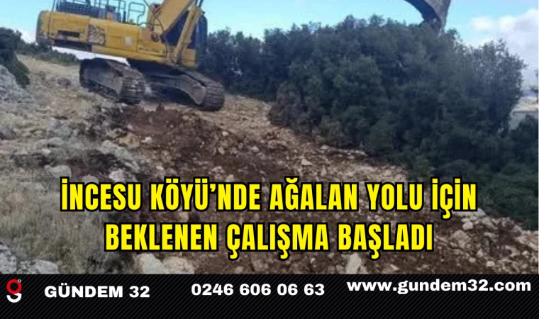 İncesu Köyü’nde Ağalan Yolu İçin Beklenen Çalışma Başladı