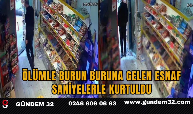 Ölümle Burun Buruna Gelen Esnaf Saniyelerle Kurtuldu