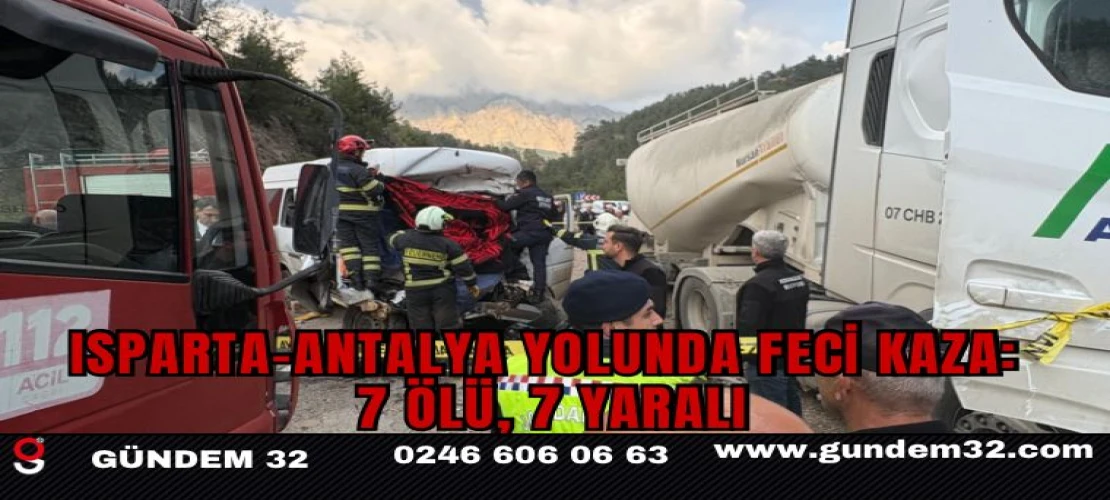 Isparta-Antalya Yolunda Feci Kaza