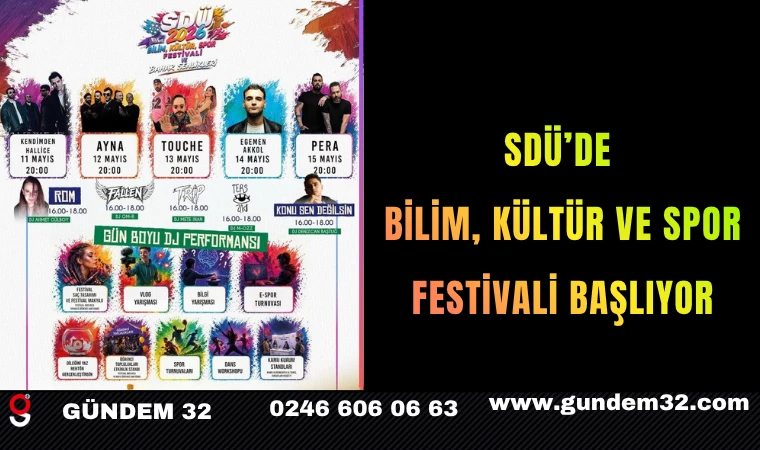 SDÜ’de Bilim, Kültür ve Spor Festivali Başlıyor
