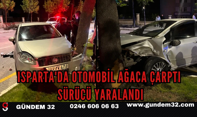 Isparta'da Otomobil Ağaca Çarptı: Sürücü Yaralandı