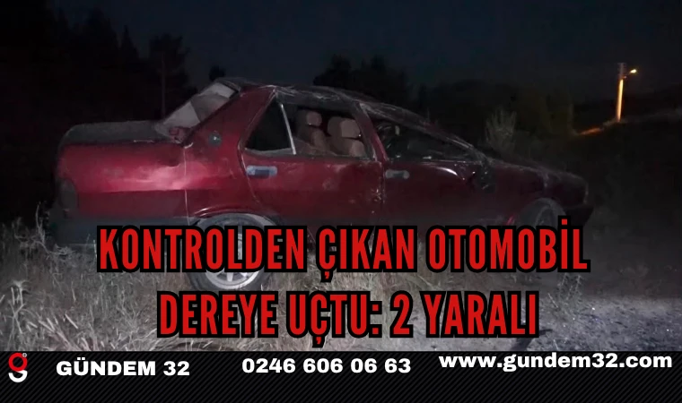 Kontrolden Çıkan Otomobil Dereye Uçtu: 2 Yaralı