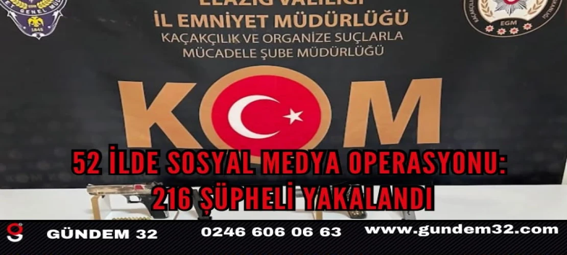 52 İlde Sosyal Medya Operasyonu: 216 Şüpheli Yakalandı