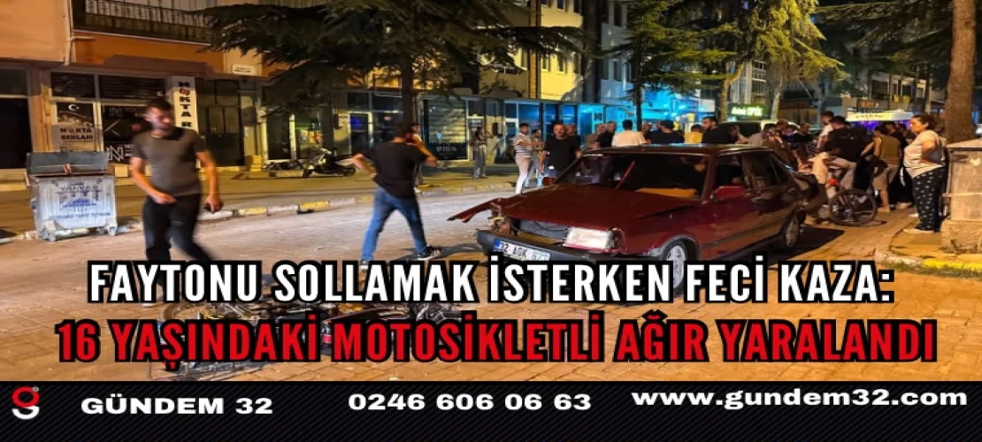 Faytonu Sollamak İsterken Feci Kaza: 16 Yaşındaki Motosikletli Ağır Yaralandı