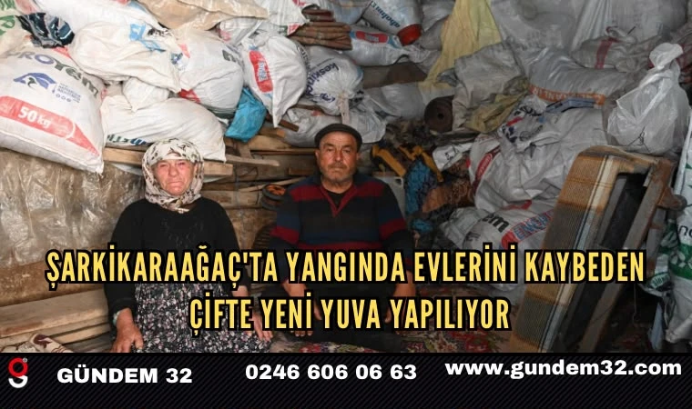 Şarkikaraağaç'ta Yangında Evlerini Kaybeden Çifte Yeni Yuva Yapılıyor