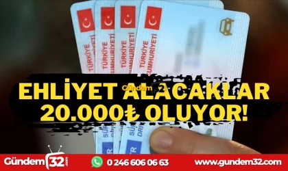EHLİYET ALMANIN MALİYETİ 20.000₺ OLUYOR