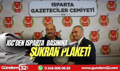 IGC’den Isparta Basınının Duayenlerine Şükran Plaketi