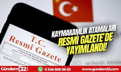 Kaymakamlık atamaları Resmi Gazete'de