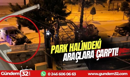 Kontrolden çıkan otomobil araçlara çarptı