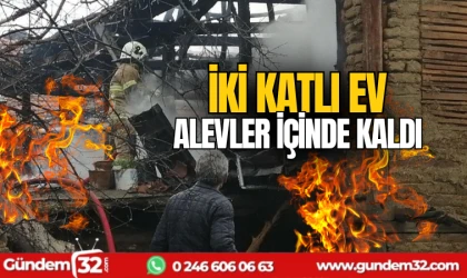 İki katlı ev alevler içinde kaldı