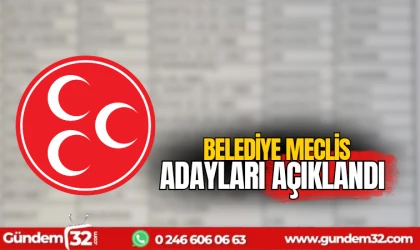 MHP meclis adaylarını açıkladı