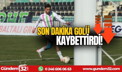 Son dakika golüyle mağlup oldular