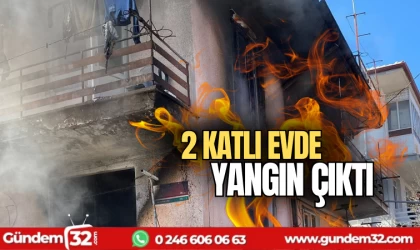 2 katlı evde yangın çıktı