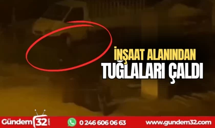 İnşaat alanındaki tuğlaları çaldı
