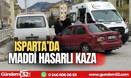 Isparta'da maddi hasarlı kaza