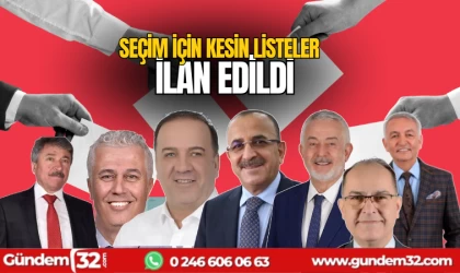 Kesin listeler ilan edildi