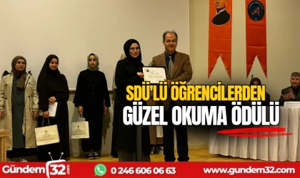 SDÜ öğrencilerinden güzel okuma ödülü