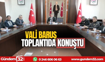 Vali Baruş toplantıda konuştu