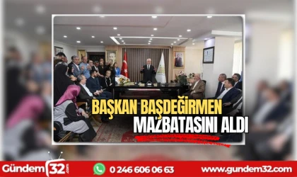 Başkan başdeğirmen mazbatasını aldı