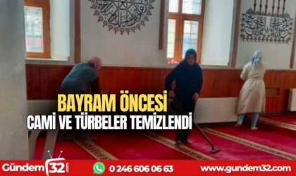 Bayram öncesi Cami ve Türbeler temizlendi