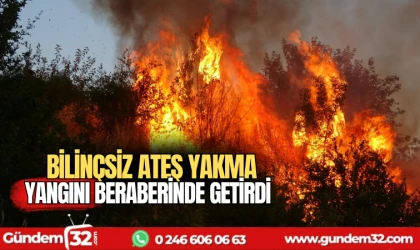 Bilinçsiz ateş yakma yangını beraberinde getirdi