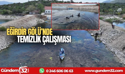 Eğirdir Gölü'nde temizlik çalışması