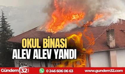 Eğirdir'de okul binası alev alev yandı