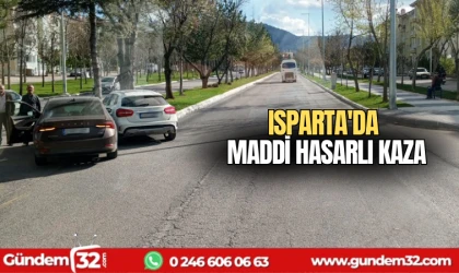 Isparta'da maddi hasarlı kaza
