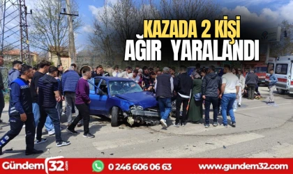 Kazada 2 kişi ağır yaralandı
