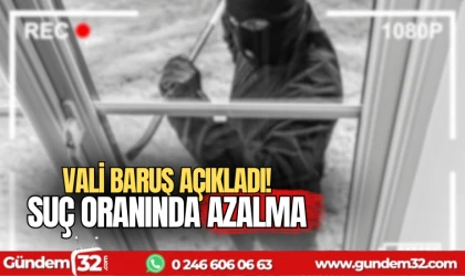 Vali Baruş açıkladı! suç oranında azalma
