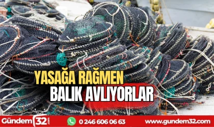 Yasağa rağmen balık avlıyorlar