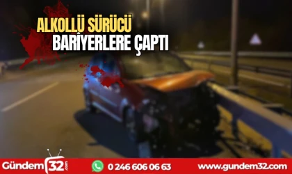 Alkollü sürücü bariyerlere çarptı