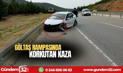 Göltaş rampasında korkutan kaza