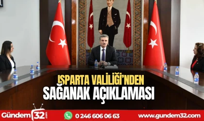 Isparta Valiliği'nden sağanak açıklaması