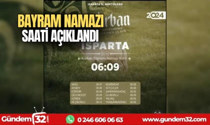 Bayram namazı saati duyuruldu